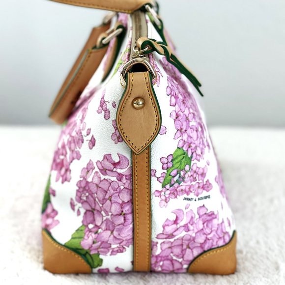 Dooney & Bourke Pink Hydrangea Satchel Bag - Picture 7 of 17